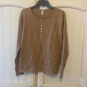 Tan sweater with buttons